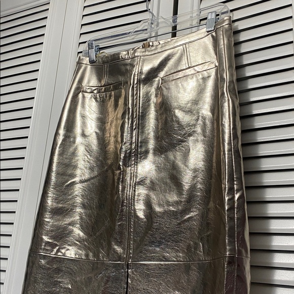 Soaked Danila Metallic Gold Midi Vegan Leather Skirt - Picture 7 of 10